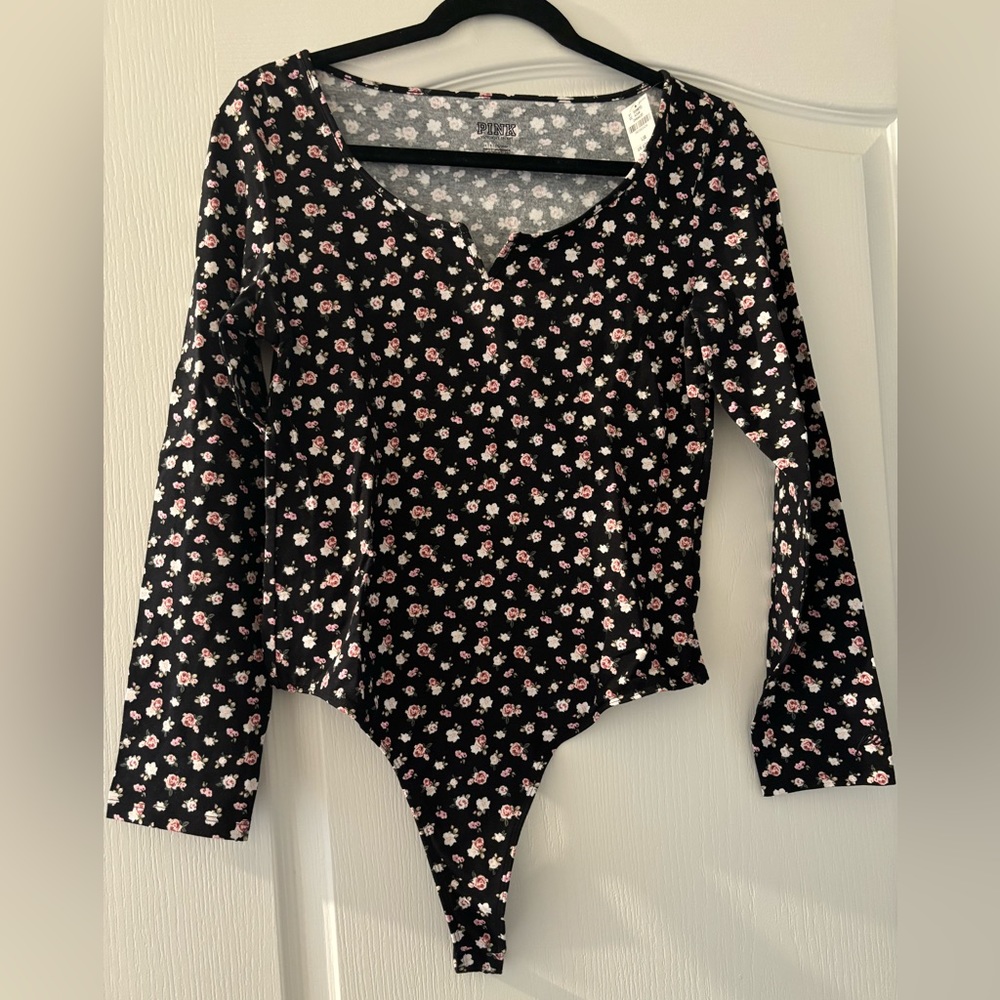 Pink Victoria Secret long sleeve body suit
